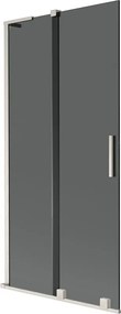 Mexen Velar L, 2-krídlová posuvná vaňová zástena 95 x 150 cm, 8mm šedé sklo, brúsená oceľ, 896-095-003-41-97