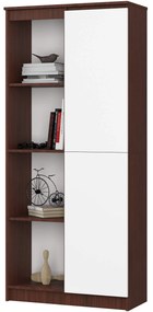 Regál Rexa 80 cm 1 skrinka a 4 police wenge/biela