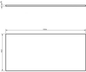 Mexen Uni, pracovná doska 100 cm, sivá matná, 91AXX-1004-464-18-62