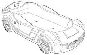 Detská posteľ auto SUPER DELUXE 90x195cm - červená