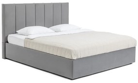 Sivá čalúnená dvojlôžková posteľ s úložným priestorom s roštom 180x200 cm Thessa Bold Line – Bonami Selection