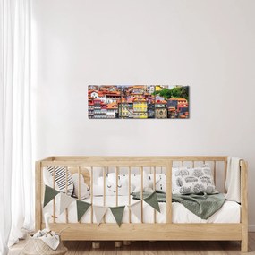 Obraz - Ribeira, Portugalsko (s hodinami) (90x30 cm)
