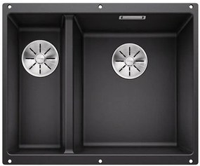 Blanco Subline 340/160-U, silgranitový drez pod pracovnú dosku 555x460x190 mm, drez vpravo, 1,5-komorový, antracitová, BLA-523558