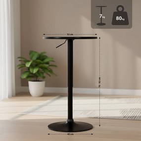 Barový stolík Xanten - čierna/čierna