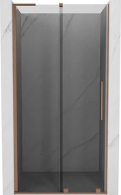 Mexen Velar L, posuvné sprchové dvere do otvoru 100 cm, 8mm šedé sklo, medená matná, 871-100-003-41-65