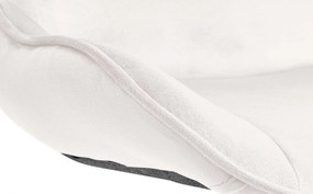 Barová stolička Vonore - zamat, čierny rám - Krémová