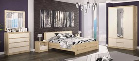 Manželská posteľ s roštom Daicos LB-140 140x200 cm - dub artisan / champagne