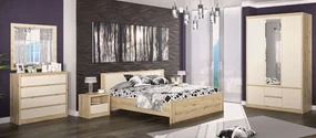 Manželská posteľ s roštom Daicos LB-140 140x200 cm - dub artisan / champagne
