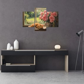 Obraz - Mačka na okne (90x60 cm)