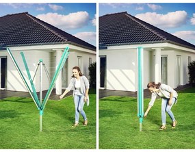 Vonkajší sušiak na bielizeň v striebornej farbe 60 m Linomatic 600 Deluxe Cover – LEIFHEIT