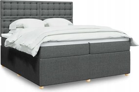 vidaXL Boxspring posteľ s matracom tmavosivá 200x200 cm látka