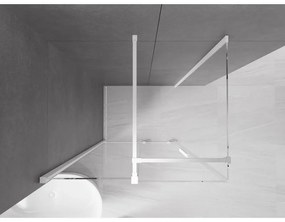 Mexen Velar, sprchový kút s posuvnými dverami 120(dvere) x 85(stena) cm, 8mm číre sklo, biela, 871-120-085-01-20