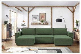 Zelená rohová pohovka (do "U") Nihad – Bobochic Paris