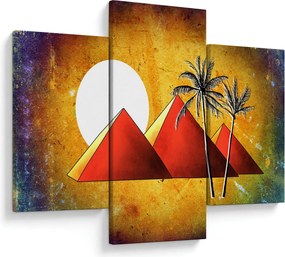 Obraz maľovaných egyptských pyramíd (90x60 cm)
