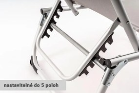 Záhradné skladacie ležadlo s vankúšom - sivé