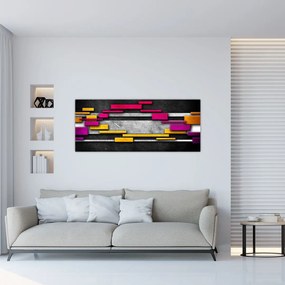 Obraz farebné abstrakcie na čiernom pozadí (120x50 cm)