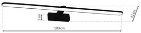 Nástenné LED svietidlo Splash, 1x LED 21w, 4000k, (100 cm), b