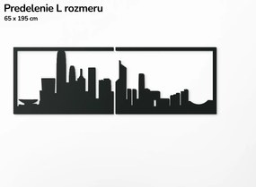 drevko Obraz Hongkong panoráma Rozmer obrazu: 29,5 x 89 cm, Farba dekorácie: Čierna
