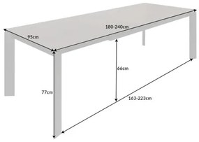 Rozkladací jedálenský stôl 41383 180/240 x 95cm Antracit Ceramik  - Komfort-nábytok