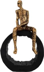 Dekoračná soška Postava sediaca na kruhu, zlatá%