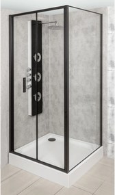 Novoterm Zalamovacie sprchové dvere NV-Solid DH BL 100, čierna/transparent - bez vaničky