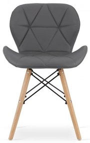 Jedálenská stolička LAGO ekokoža sivá (hnedé nohy)