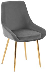 Sada 2 ks jedálenskej stoličky Elmira zamat - tmavosivá