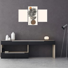 Obraz - Abstrakcia s palmovým listom (90x60 cm)