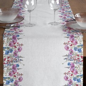 BEHÚŇ NA STÔL RUBY 40X140 CM KVETY