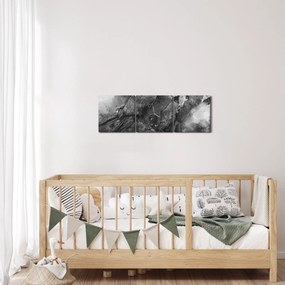 Obraz - Akvareloví papagáje (s hodinami) (90x30 cm)