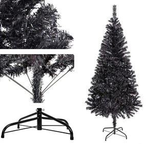 Čierny umelý vianočný stromček, 120 cm 230 vetiev