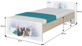 Detská posteľ MAX bez motívu 160x80 cm - svetlý dub