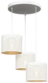 Luminex Luster na lanku LOFT SHADE 3xE27/60W/230V biela/zlatá LU5268