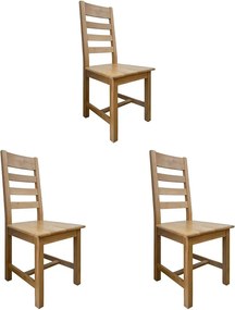 Jedálenské stoličky z masívu - set 3 ks