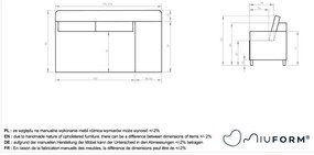 Taupe menčestrová leňoška (pravý roh) Chic Charlotte – Miuform