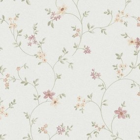 Vliesové tapety na stenu Maison Charme 93770-1, rozměr 10,05 m x 0,53 m, štylizované kvety farebné na krémovom podklade, A.S. CRÉATION