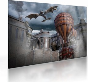 Sklenený obraz - Surrealistická krajina (70x50 cm)