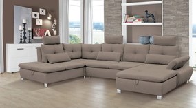 Sedacia súprava Madeira 3B, svetlo hnedá látka, tvar ľavé U