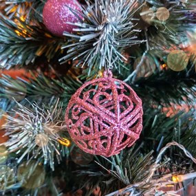 Vianočné gule KL-21X03 ružové (100 ks)