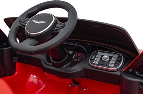 Ramiz Elektrické autíčko Aston Martin DBX pre deti červené + diaľkové ovládanie + EVA kolesá + pásy + plynulý štart + audio LED