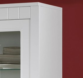 Široká vysoká vitrína Atik, biela