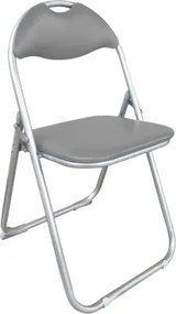 Skladacia stolička Loren, šedá ekokoža%