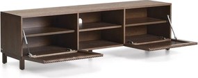 Tmavohnedý TV stolík v dekore orecha 180x49,5x42,5 cm Beyla – Kave Home