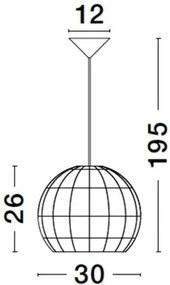 Rustikálny luster Marlo B 30 Ratan