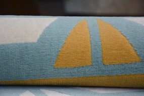 styldomova Detský modrý koberec PASTEL loďky