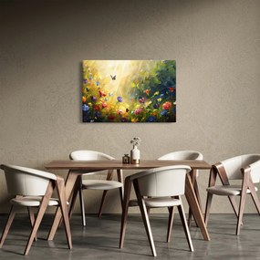 Obraz - Jarná kvetinová lúka, maľba (90x60 cm)