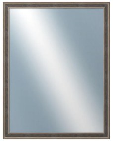 DANTIK - Zrkadlo v rámu, rozmer s rámom 70x90 cm z lišty TOOTH malá striebornočierna (3164)