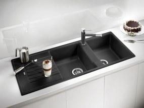 Blanco Zia 8 S, silgranitový drez 1160x500x190 mm, 2-komorový, sivá vulkán, BLA-527392