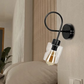 BERGE LED závesné svietidlo 1xE27, balený sklenený štvorec, transparentný