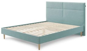 Tyrkysovomodrá dvojlôžková posteľ Bobochic Paris Elyna Light, 180 x 200 cm